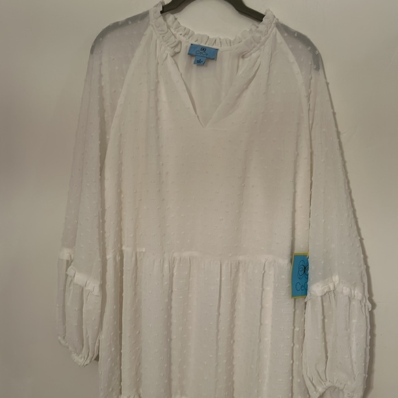 🎈3/$25🎈NWT CeCe Clip Dot Ruffled Shift Dress - Picture 4 of 11